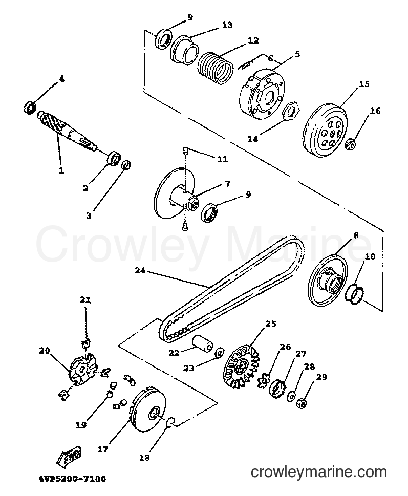 1999 Scooter YW100T - YW100T (5JY1) [010] - CLUTCH