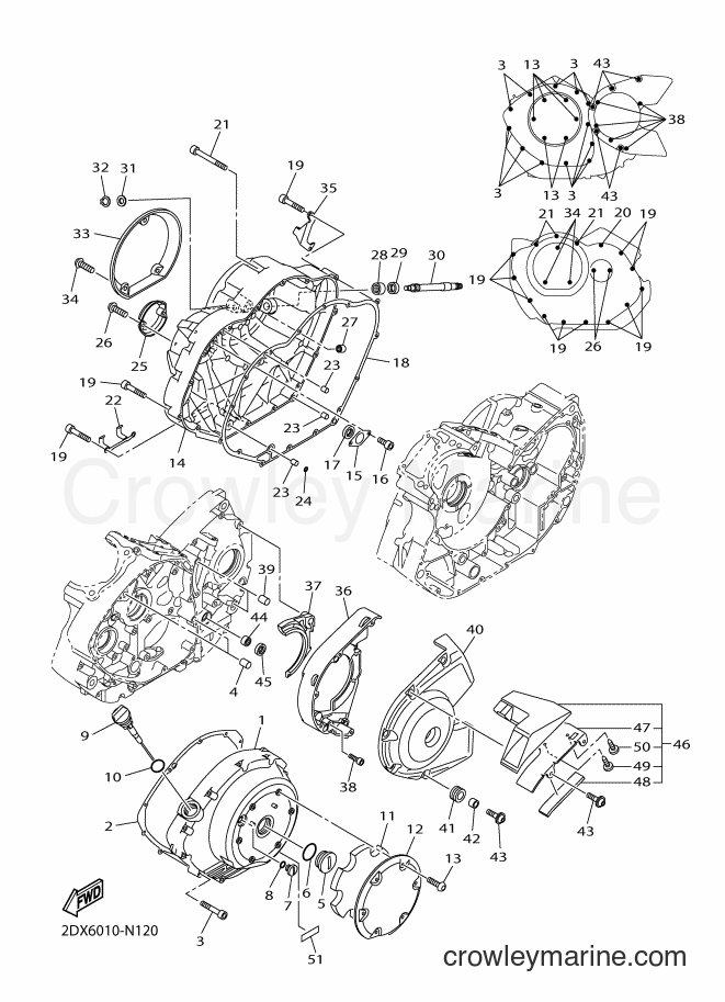 2014 Cruiser XVS950CU - XVS950CU (2DXE) [010] - CRANKCASE COVER 1