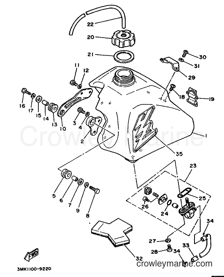 Yamaha Motors YZ80 (3ML2) [999] - FUEL TANK