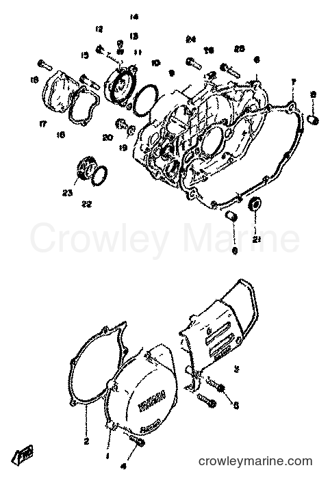 Yamaha Motors XT500 (1U6) [999] - CRANKCASE COVER 1