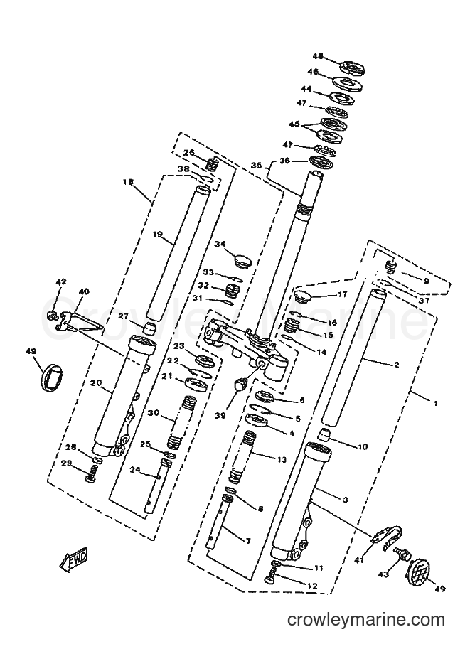 Yamaha Motors YA50R (4SJ3) [99A] - FRONT FORK