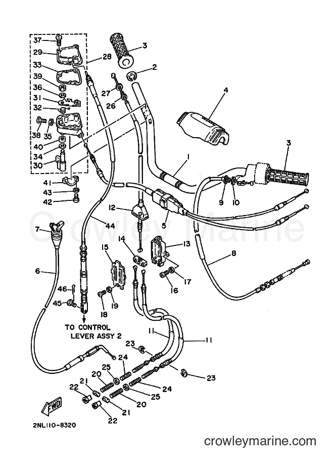 1988 ATV YFP350 - YFP350 (2TX0) [010] - STEERING HANDLE & CABLE