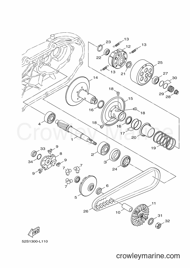 2012 Scooter HW151 - HW151 (52S1) [050] - CLUTCH