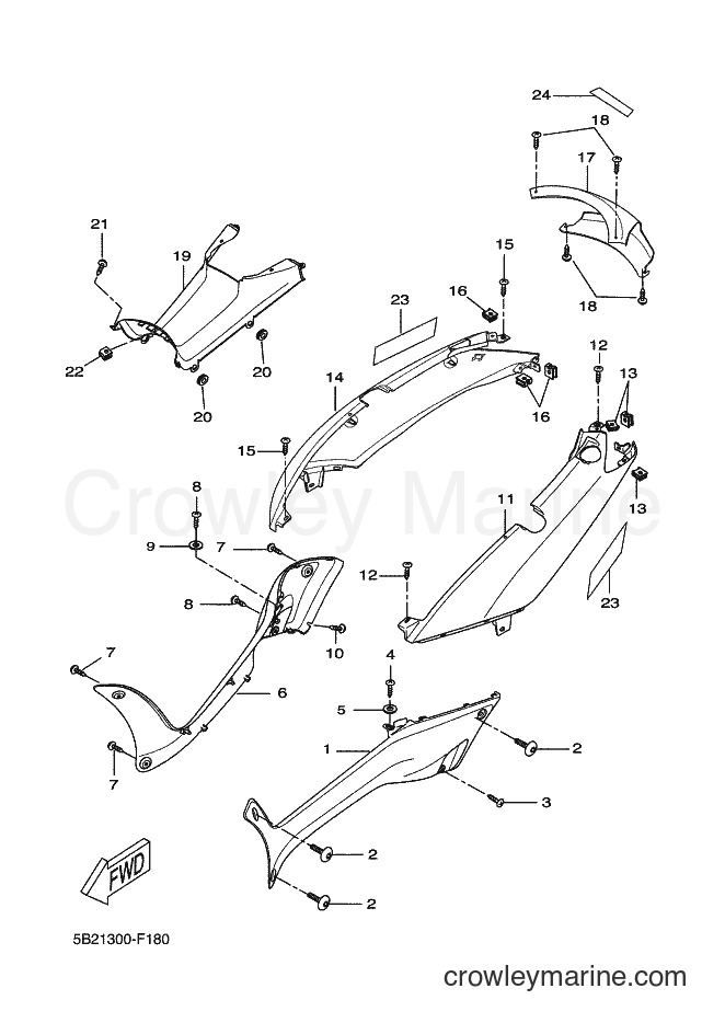 2012 Scooter VP250 - VP250 (5B29) [020] - SIDE COVER