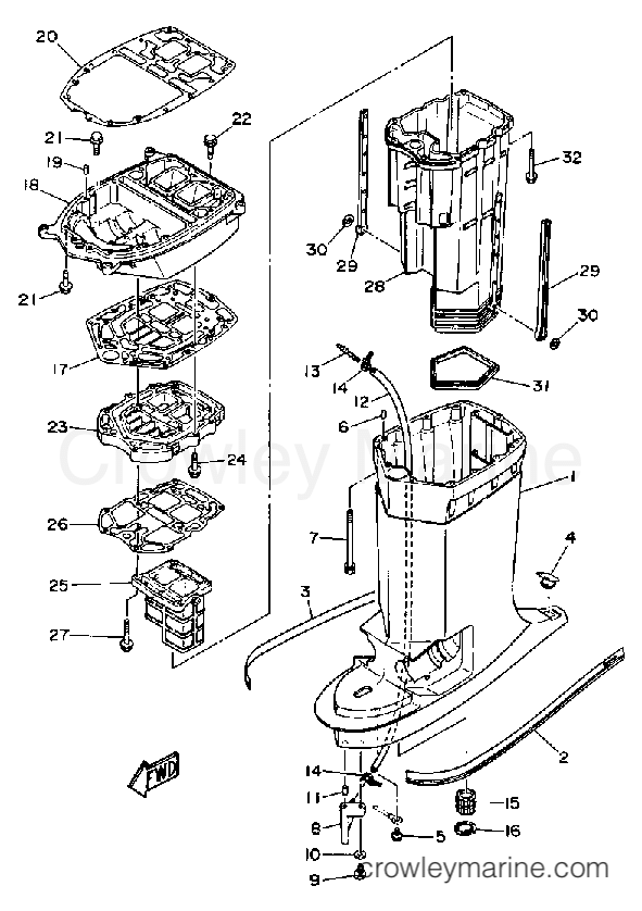 Yamaha Motors 250ETXDA - UPPER CASING