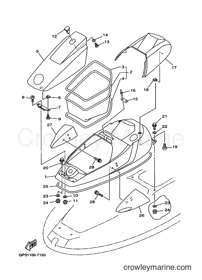 Yamaha Motors WVT760V (GP32) [010] - ENGINE HATCH