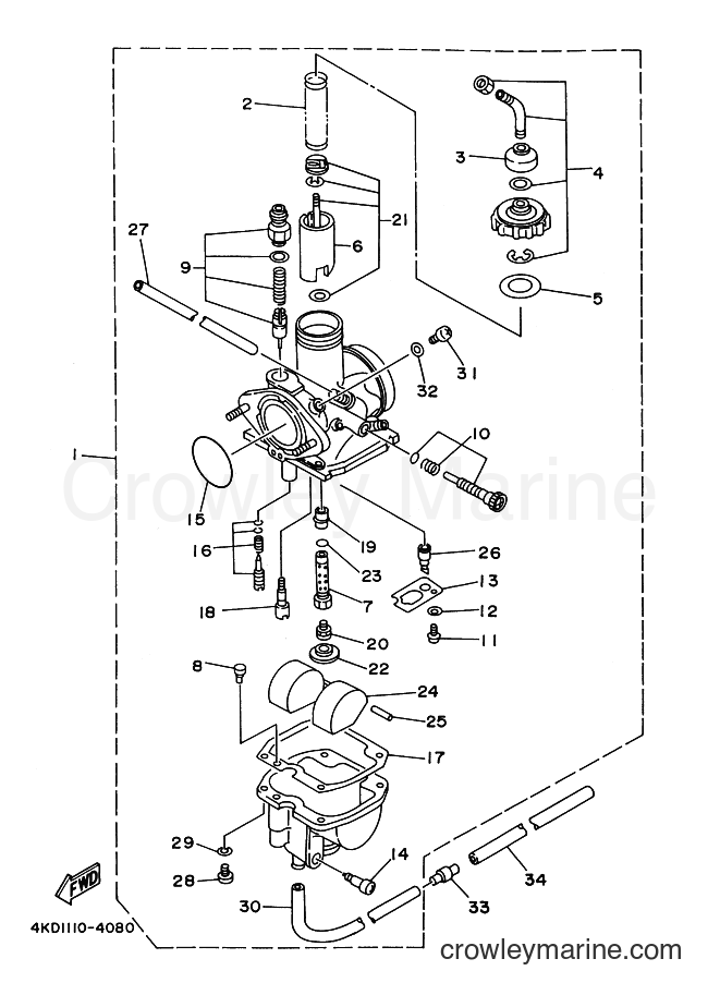 1996 ATV YFB250FW - YFB250FW (4KD8) [999] - CARBURETOR