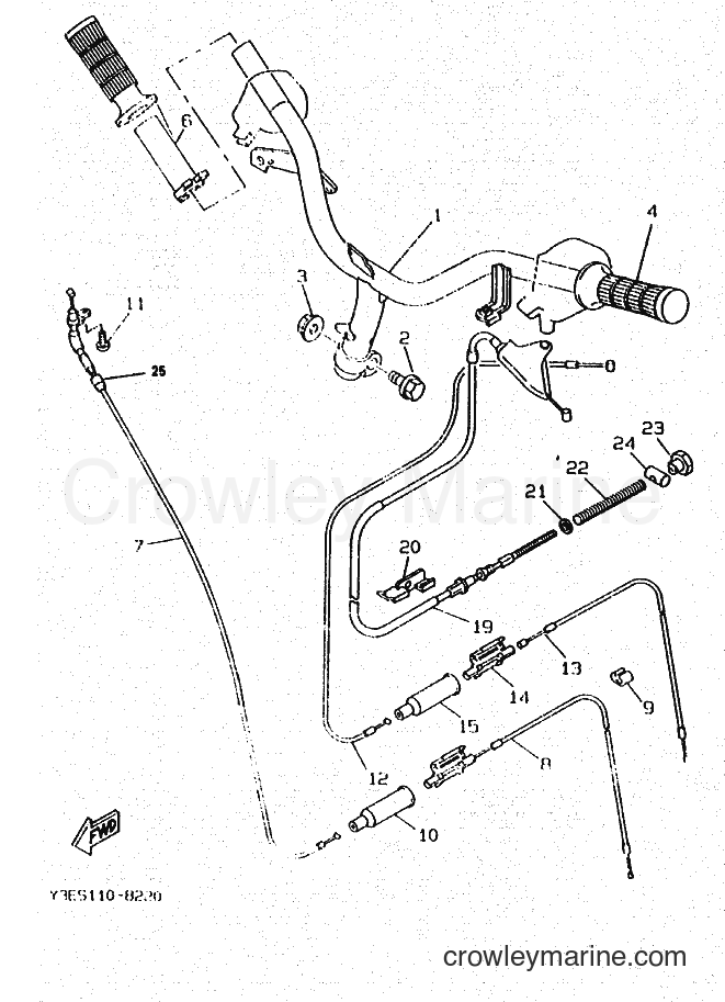 Yamaha Motors CW50R (4RU2) [010] - STEERING HANDLE & CABLE