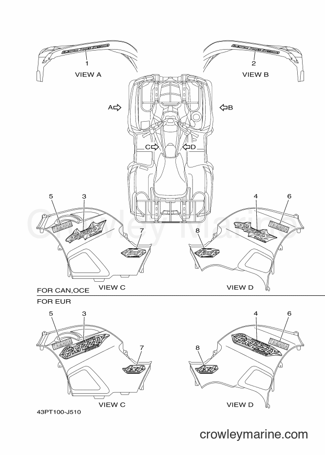 2010 ATV YFM700FWAD - YFM700FWAD (43PU) [010] - GRAPHICS