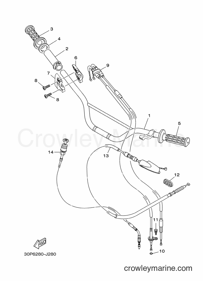 2017 Dirt Bike TT-R125LWE - TT-R125LWE (2PTB) [010] - STEERING HANDLE & CABLE