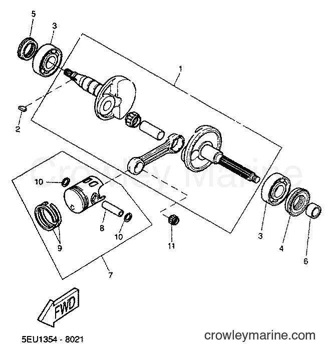 2001 Scooter YH50 - YH50 (5PF1) [010] - CRANKSHAFT & PISTON