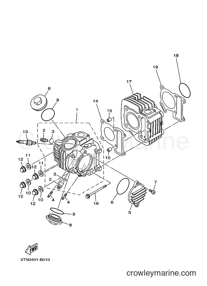 Yamaha Motors T110S (2P08) [010] - CYLINDER HEAD