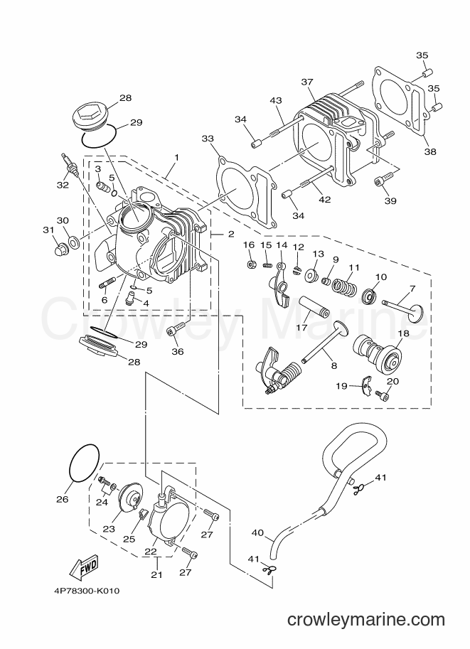 2011 Scooter XC125E - XC125E (4P78) [010] - CYLINDER HEAD