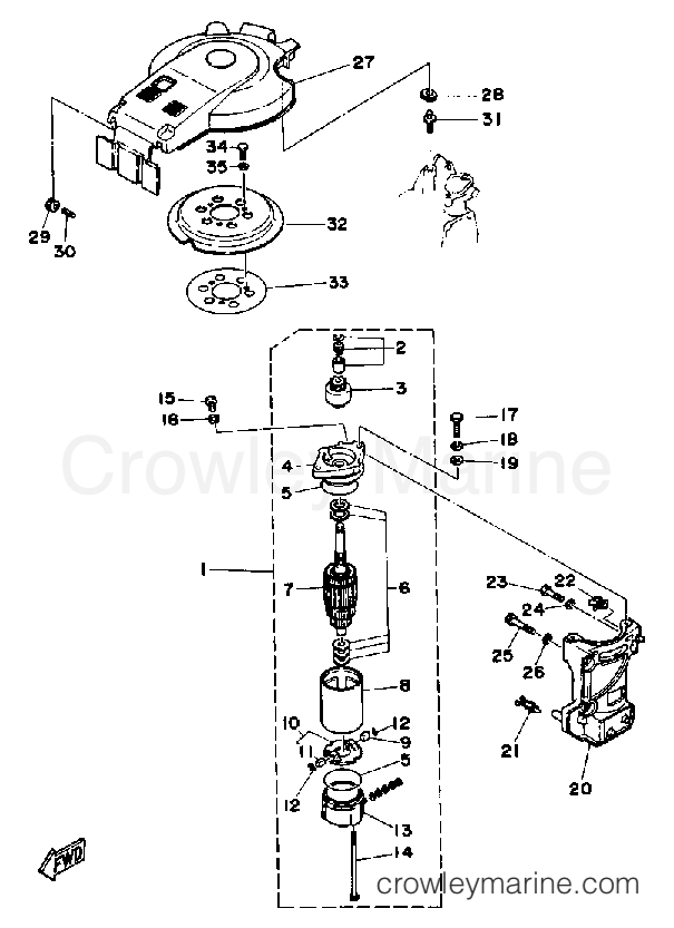 Yamaha Motors 30ESF - STARTING MOTOR (30E)