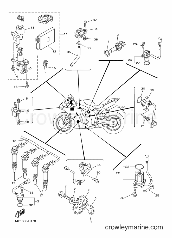 2009 Sport Bike YZF-R1 - YZF-R1 (14B2) [010] - ELECTRICAL 1