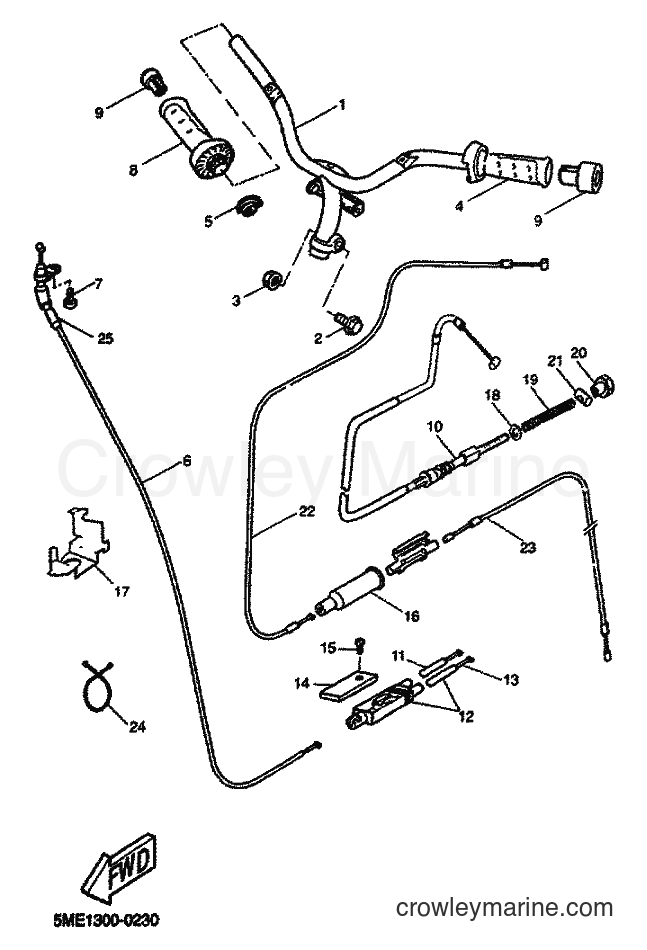 2001 Scooter YQ100 - YQ100 (5ME4) [030] - STEERING CABLE FOR DISK BRAKE