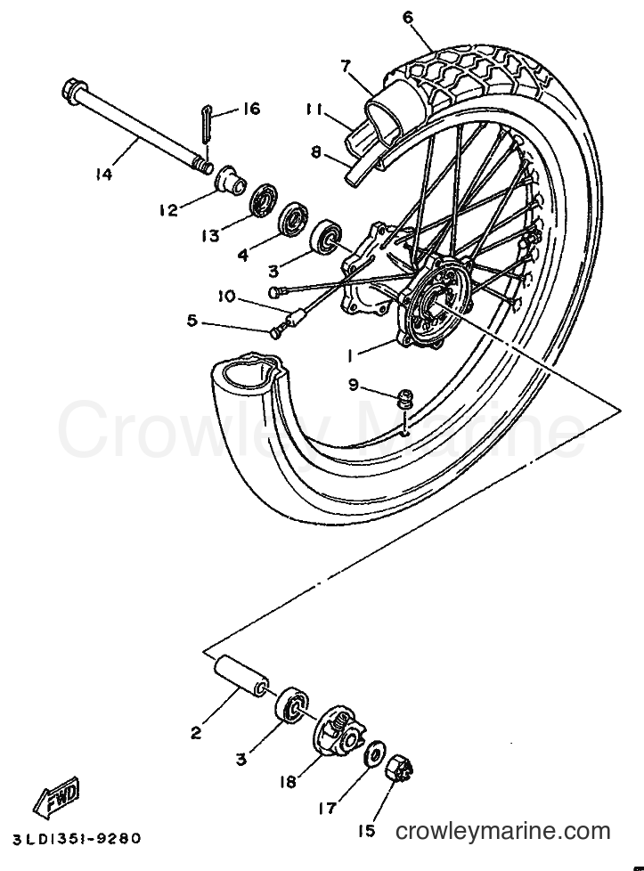 1995 Dirt Bike XTZ750 - XTZ750 (4PY1) [999] - FRONT WHEEL