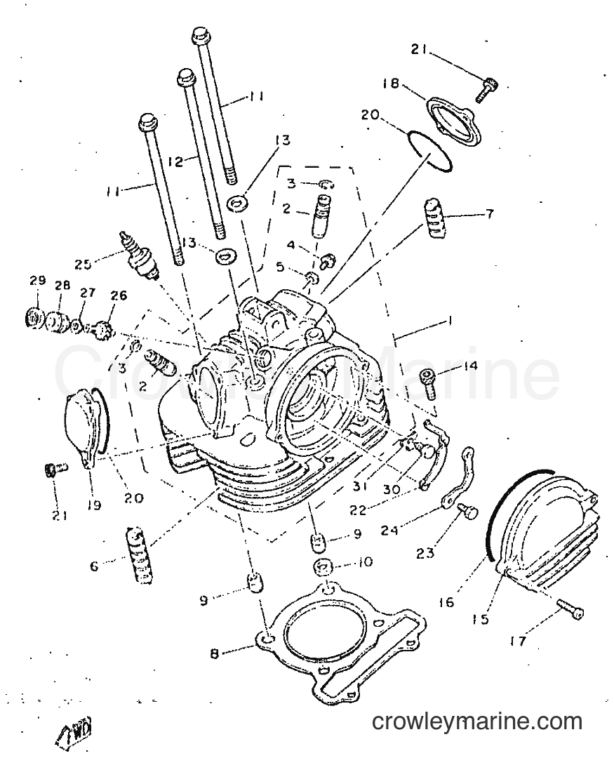 Yamaha Motors SR250 (21L2) [010] - CYLINDER HEAD