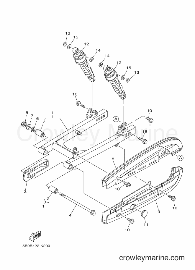2011 Scooter T110E - T110E (5B9B) [010] - REAR ARM & SUSPENSION
