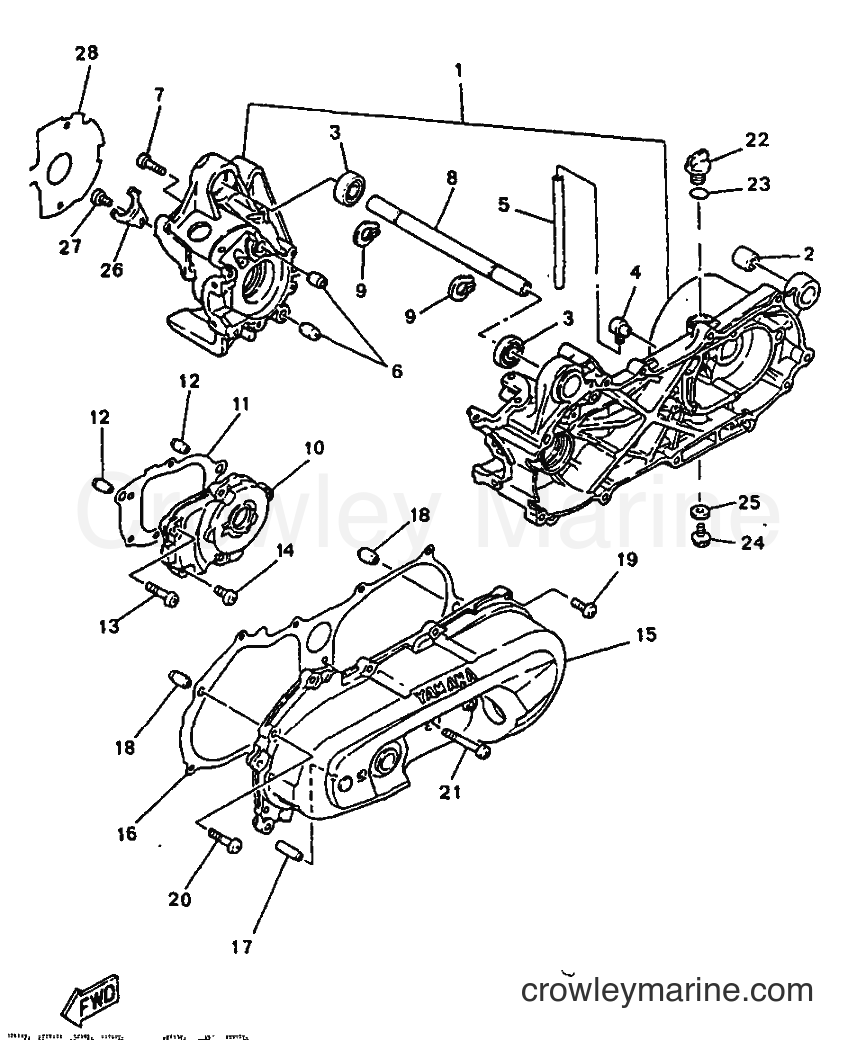 1997 Scooter YN50 - YN50 (5AD8) [010] - CRANKCASE