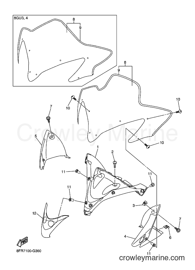Yamaha Motors RX10RS (8GU4) [010] - WINDSHIELD