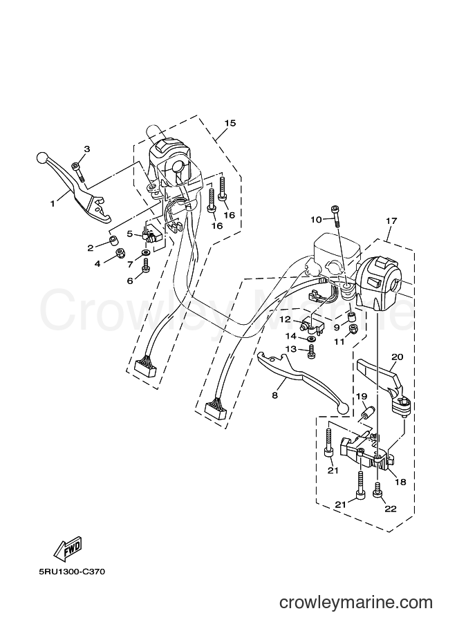 Yamaha Motors YP400 (5RU1) [040] - HANDLE SWITCH & LEVER