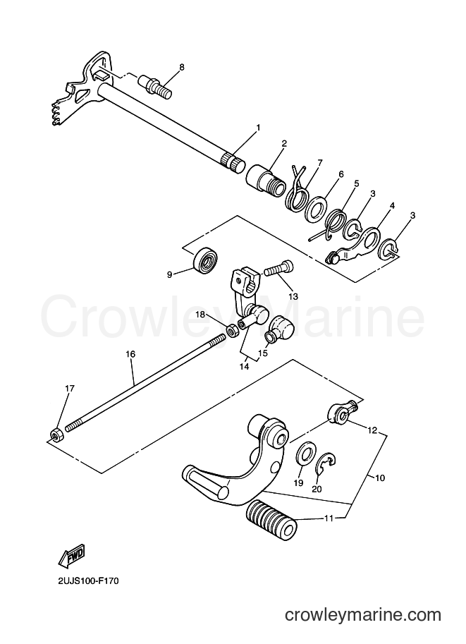 Yamaha Motors XV250 (2UJX) [010] - SHIFT SHAFT