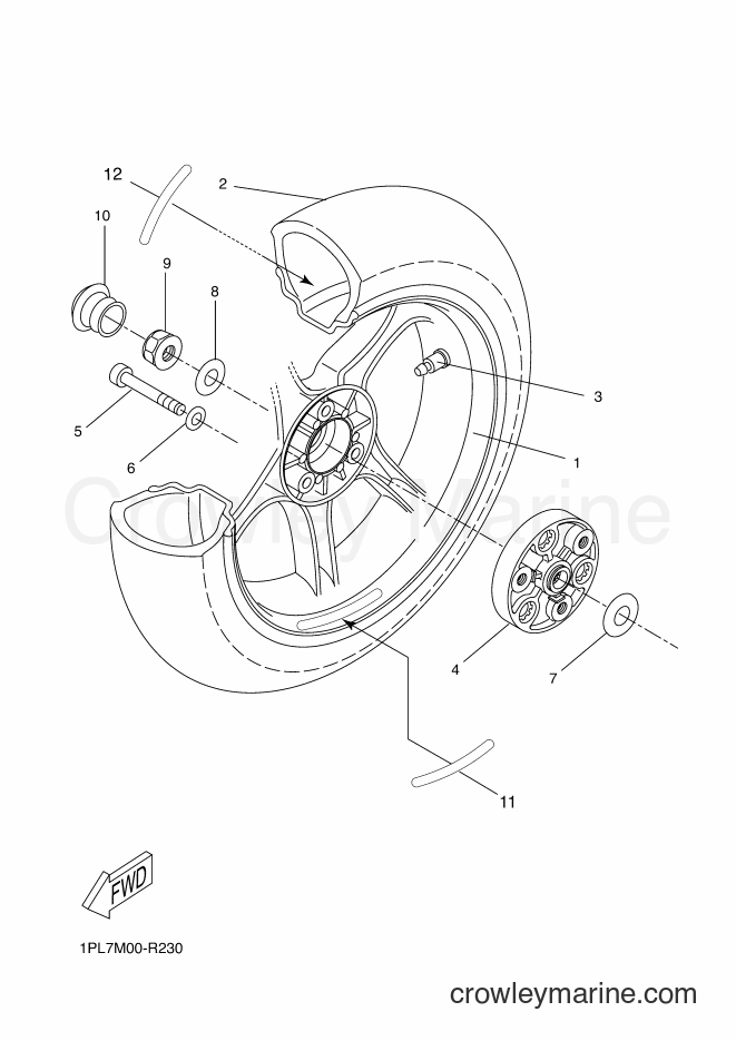 2016 Scooter NS50N - NS50N (1PL7) [010] - REAR WHEEL