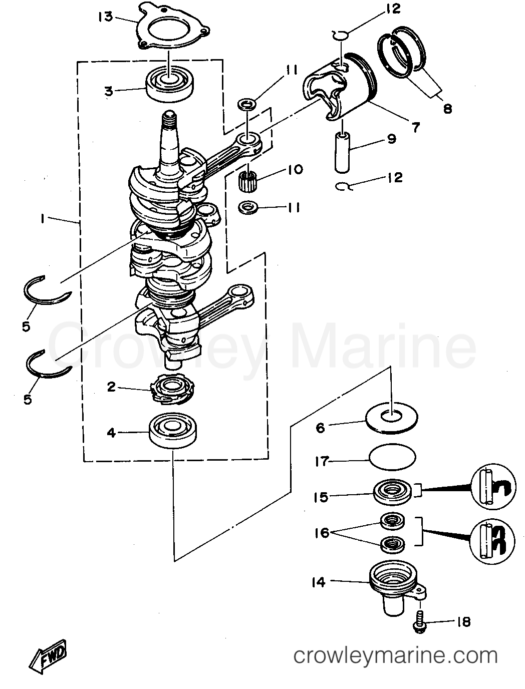 Yamaha Motors 50TLHS - CRANKSHAFT - PISTON
