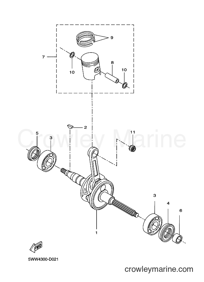 Yamaha Motors CW50LN (1WP1) [010] - CRANKSHAFT & PISTON