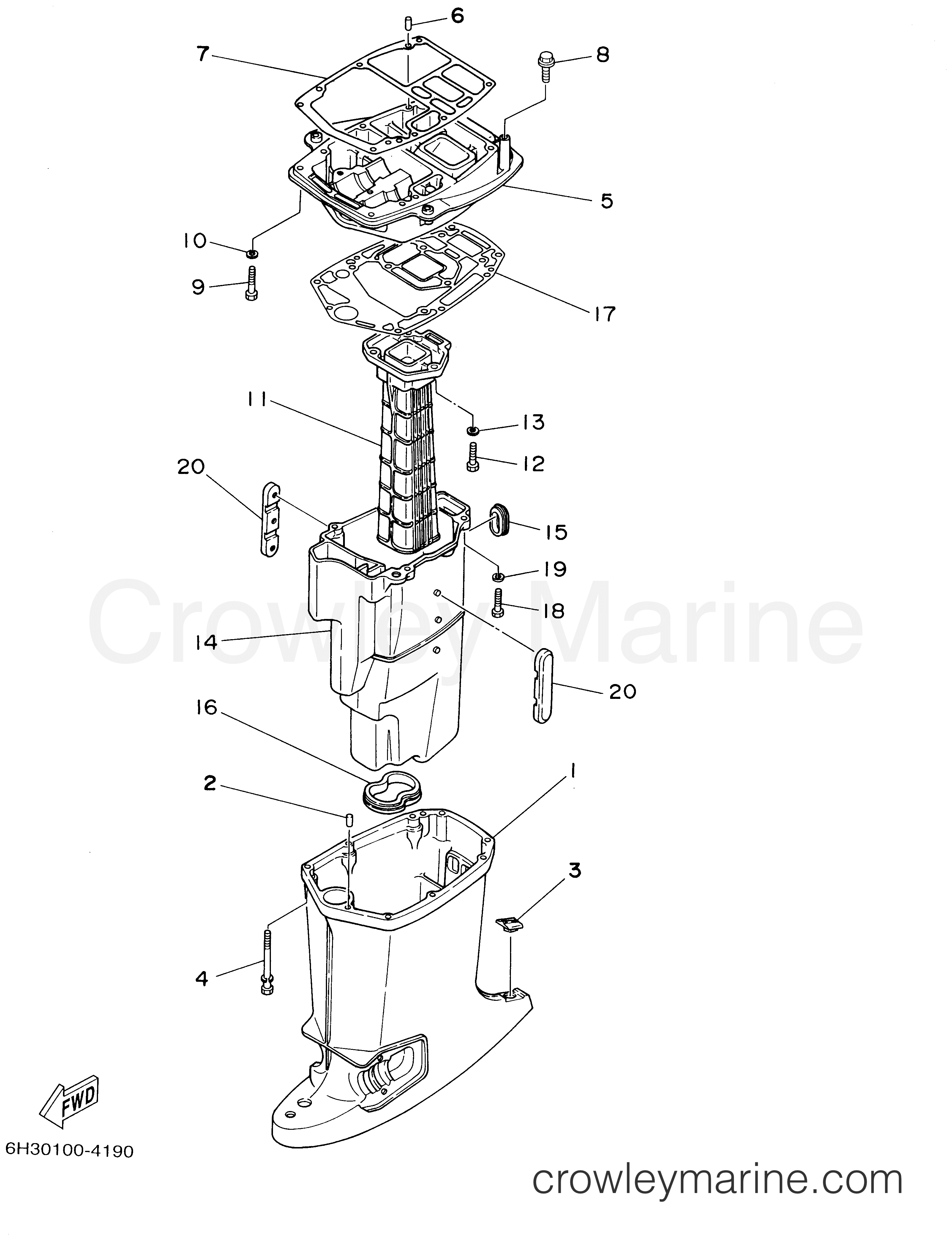 Yamaha Motors 60TLRA - UPPER CASING