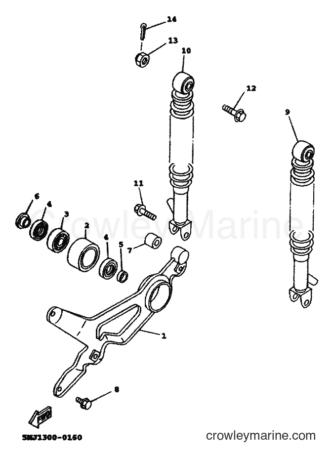 2000 Scooter XC125A - XC125A (5MJ2) [010] - REAR ARM & SUSPENSION