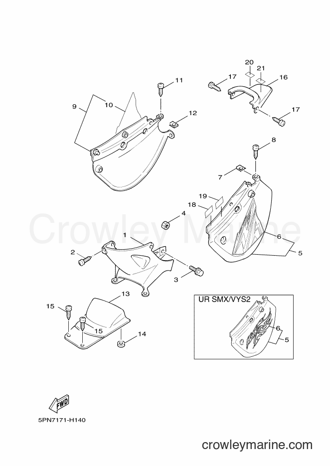 2009 Scooter YW50Y - YW50Y (5PN7) [010] - SIDE COVER