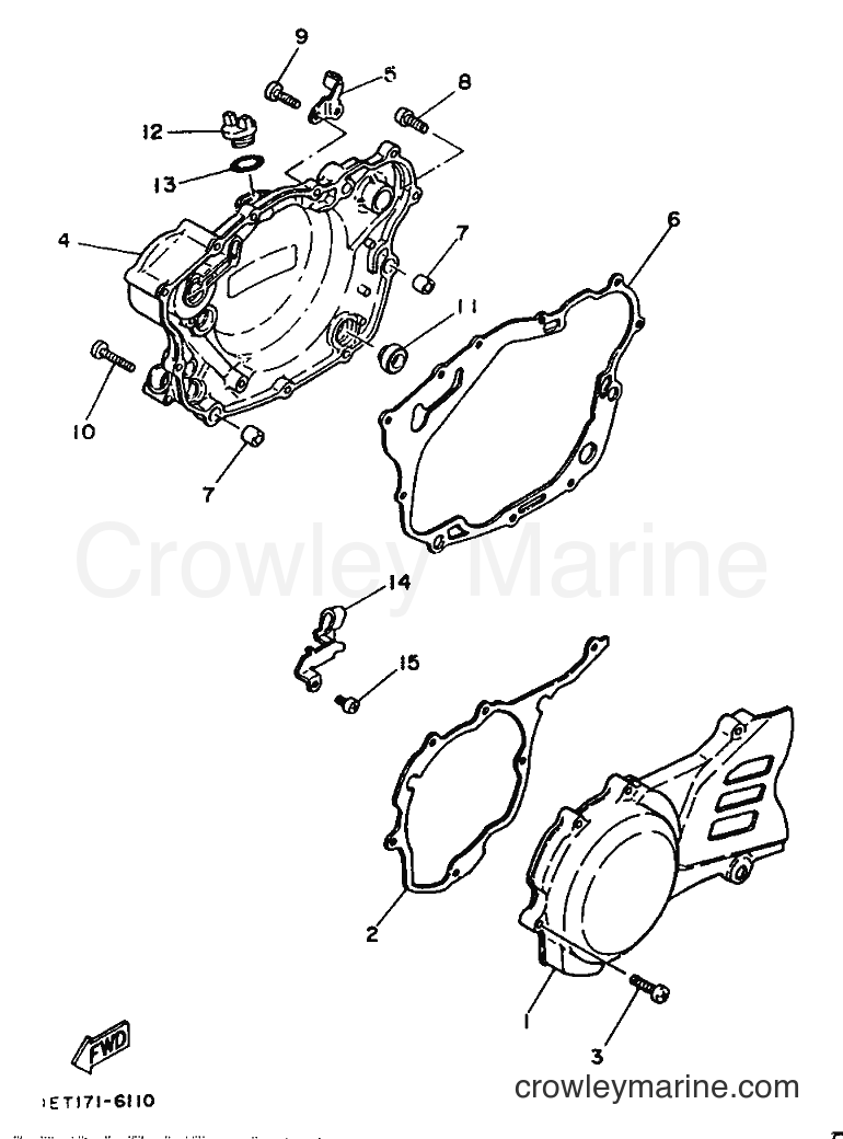 1987 Dirt Bike XT350 - XT350 (55V0) [080] - CRANKCASE COVER 1