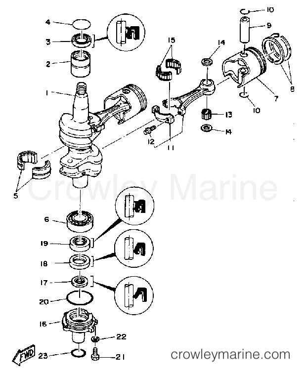 Yamaha Motors CV40ELD - CRANKSHAFT PISTON
