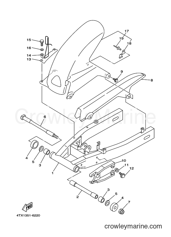 2000 Street Bike TDM850 - TDM850 (4TX6) [080] - REAR ARM