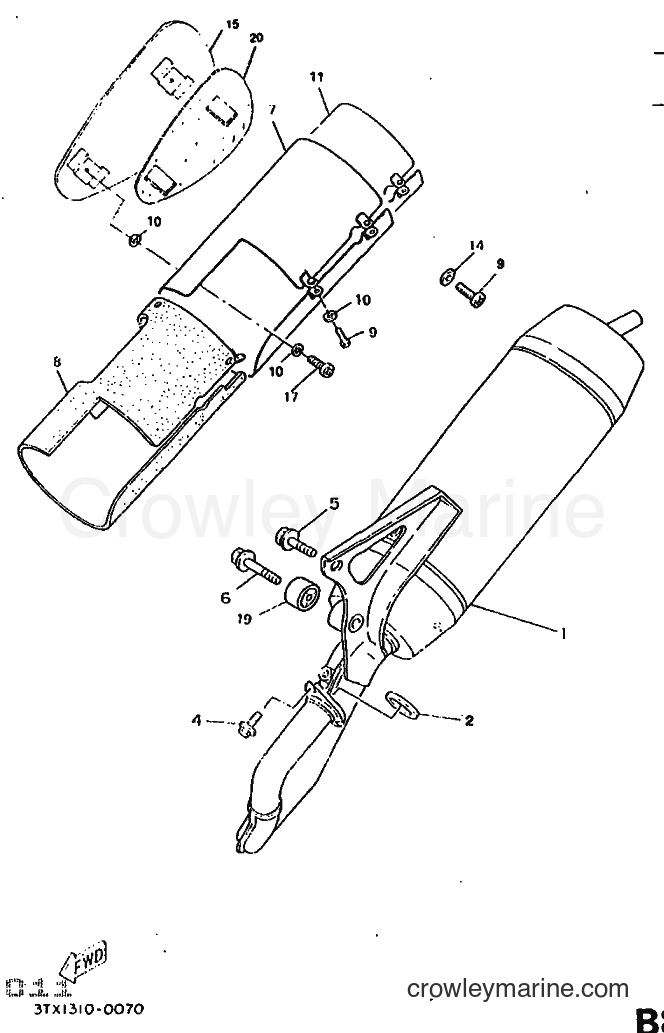 1998 Scooter CW50RS - CW50RS (5CX1) [010] - EXHAUST