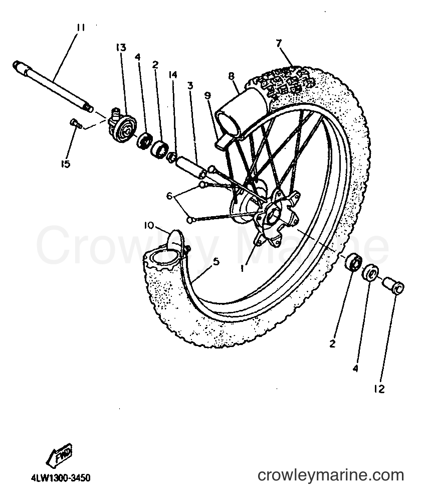 1995 Dirt Bike TT600S - TT600S (4LW2) [999] - FRONT WHEEL