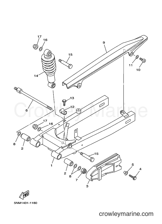 2002 Scooter JZ120F - JZ120F (5NM3) [010] - REAR ARM & SUSPENSION