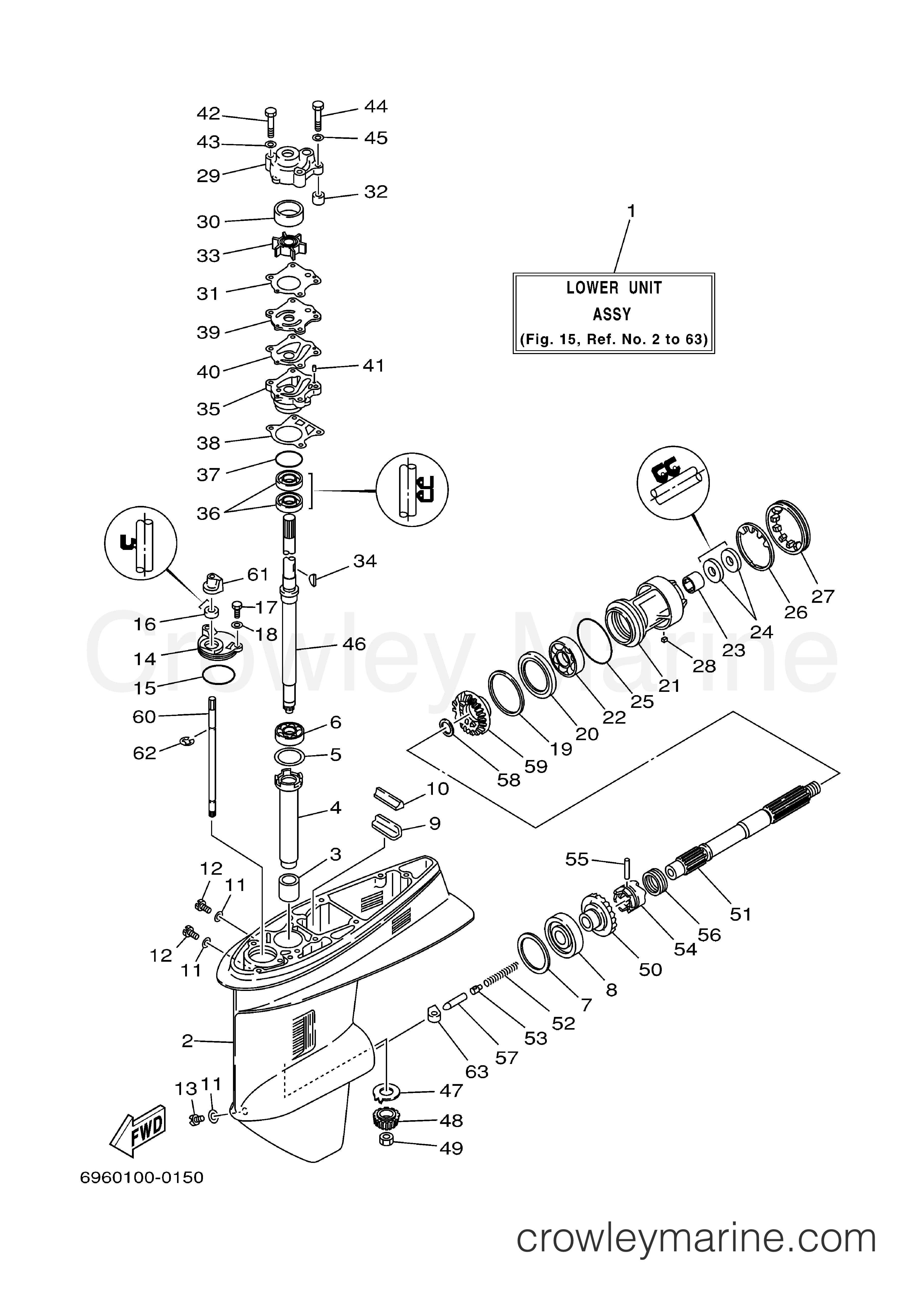 Yamaha Motors E48MLHY - LOWER CASING DRIVE 1