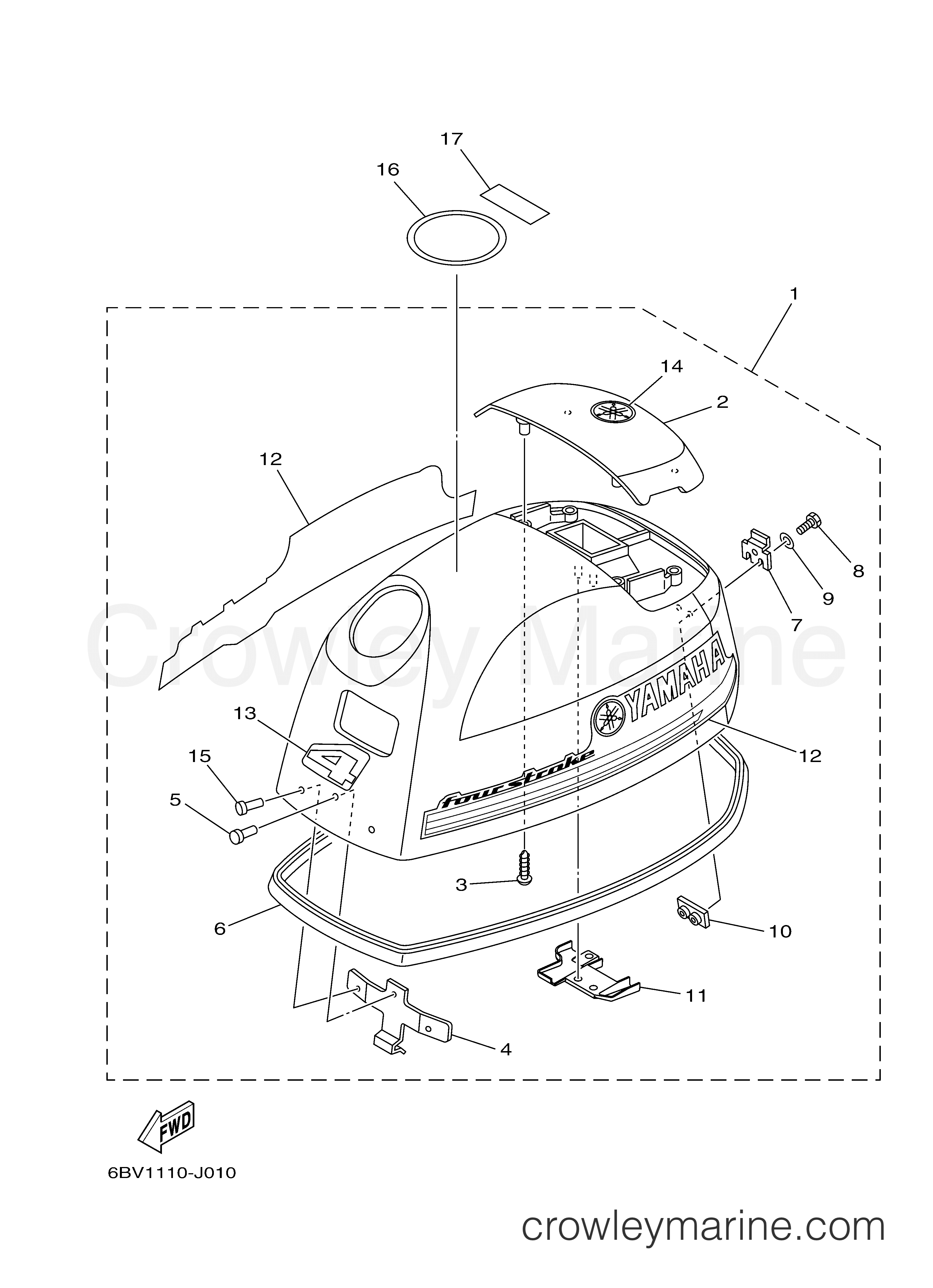 Yamaha Motors F4SMHA - TOP COWLING