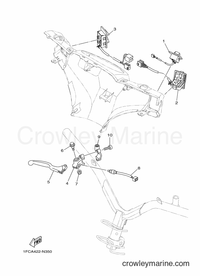 Yamaha Motors T115FLE (1FCA) [010] - HANDLE SWITCH & LEVER
