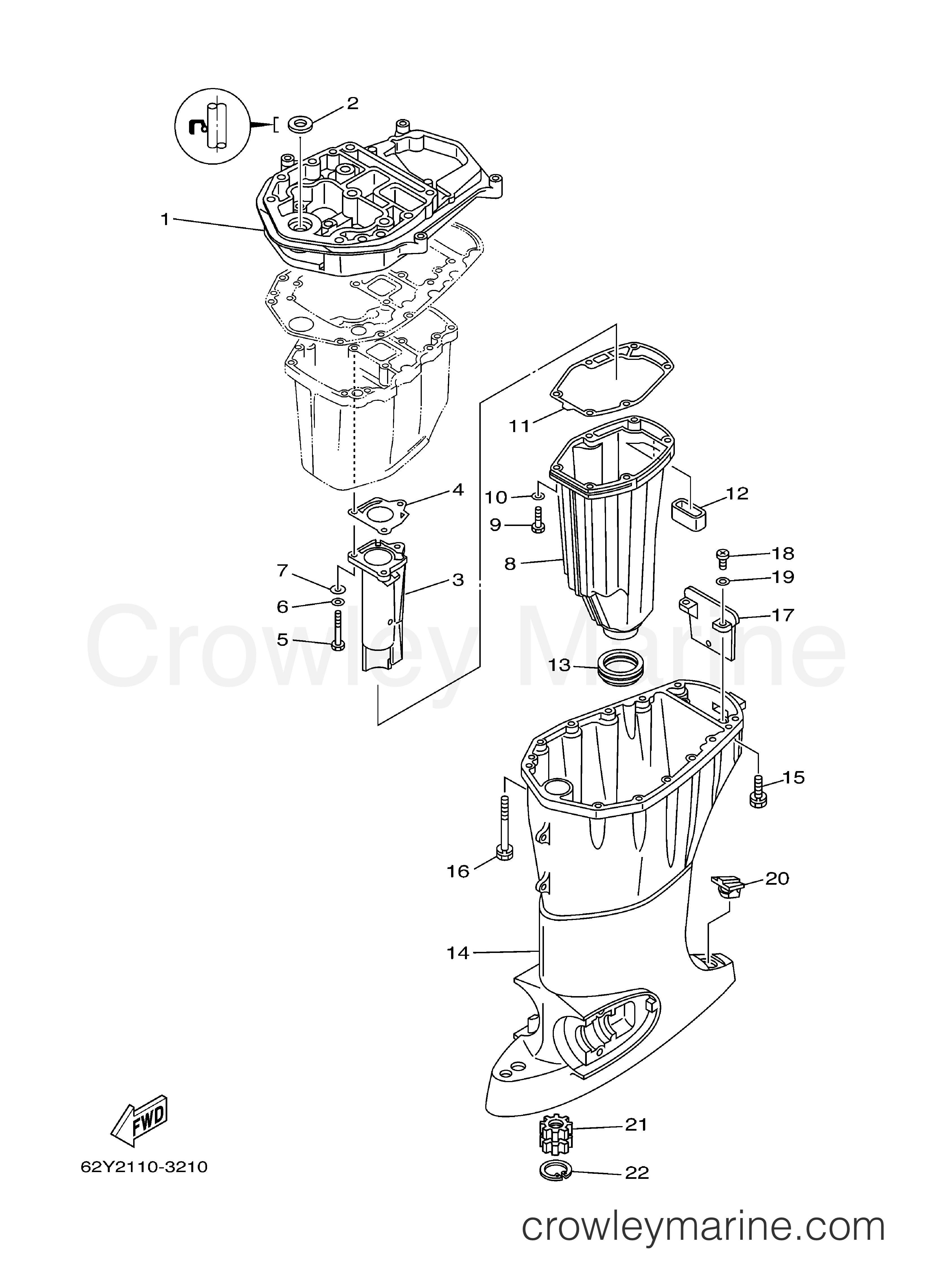 Yamaha Motors F50TLRC - UPPER CASING