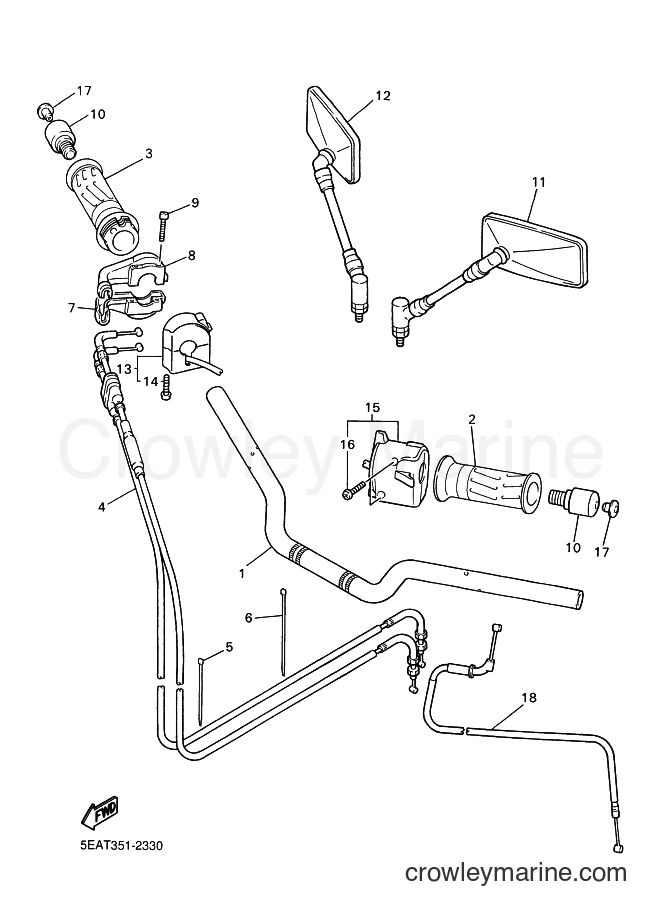 2002 Street Bike XJR1300 - XJR1300 (5EAW) [070] - STEERING HANDLE & CABLE