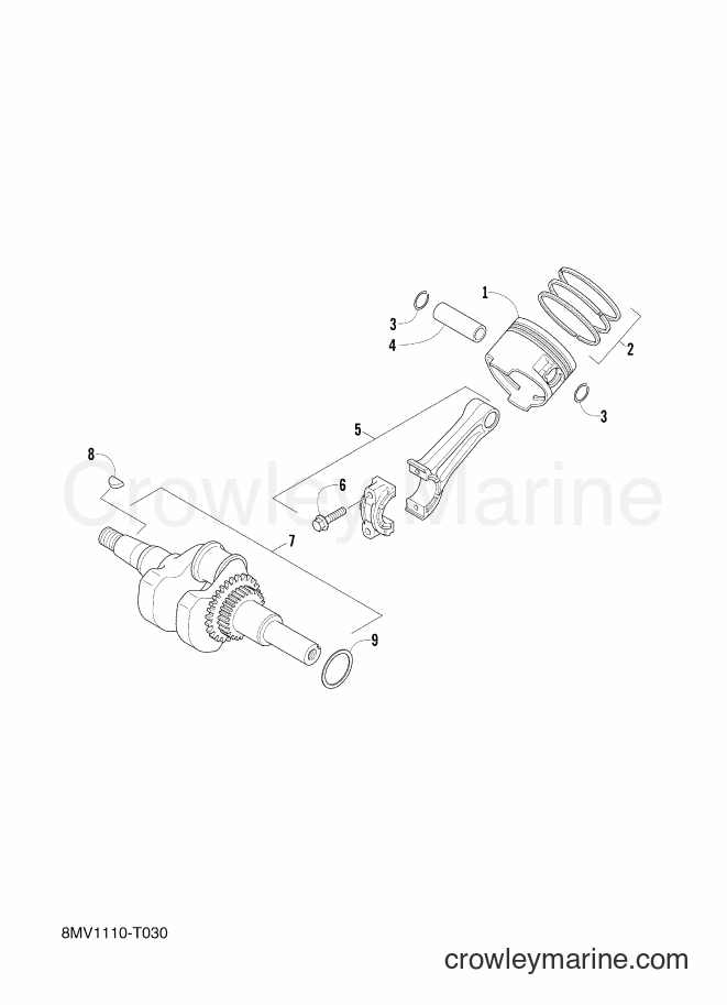 2018 Snowmobile SRX120 - SRX120 (8MV2) [010] - CRANKSHAFT & PISTON