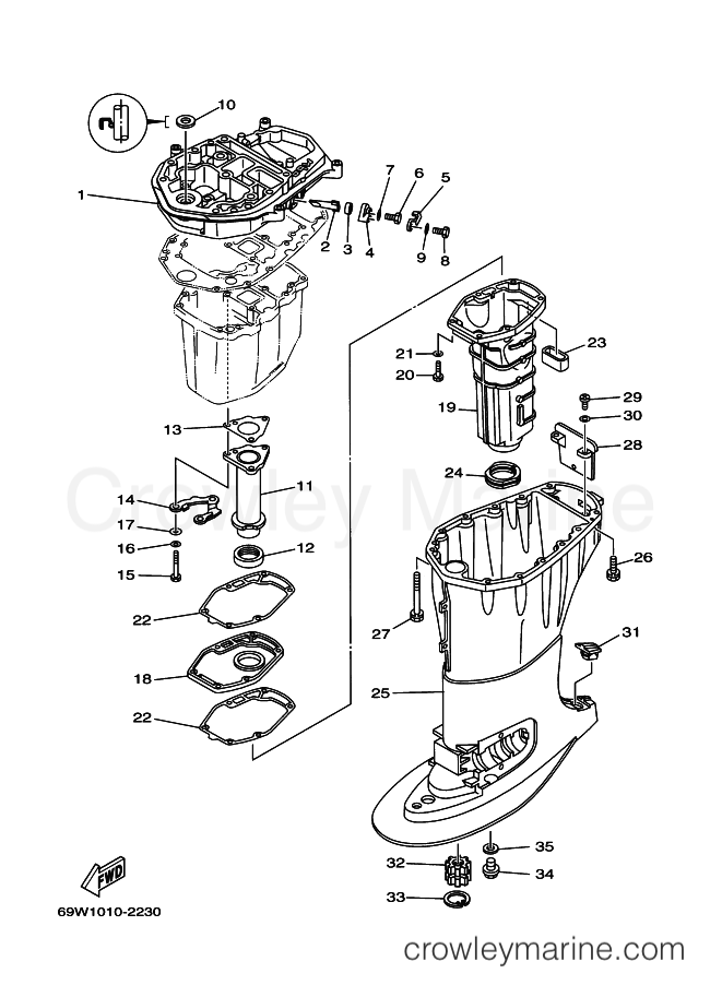Yamaha Motors F60A (69W1) [040] - UPPER CASING