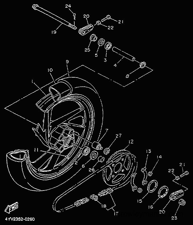 2000 Scooter TZR50 - TZR50 (4YV2) [000] - REAR WHEEL