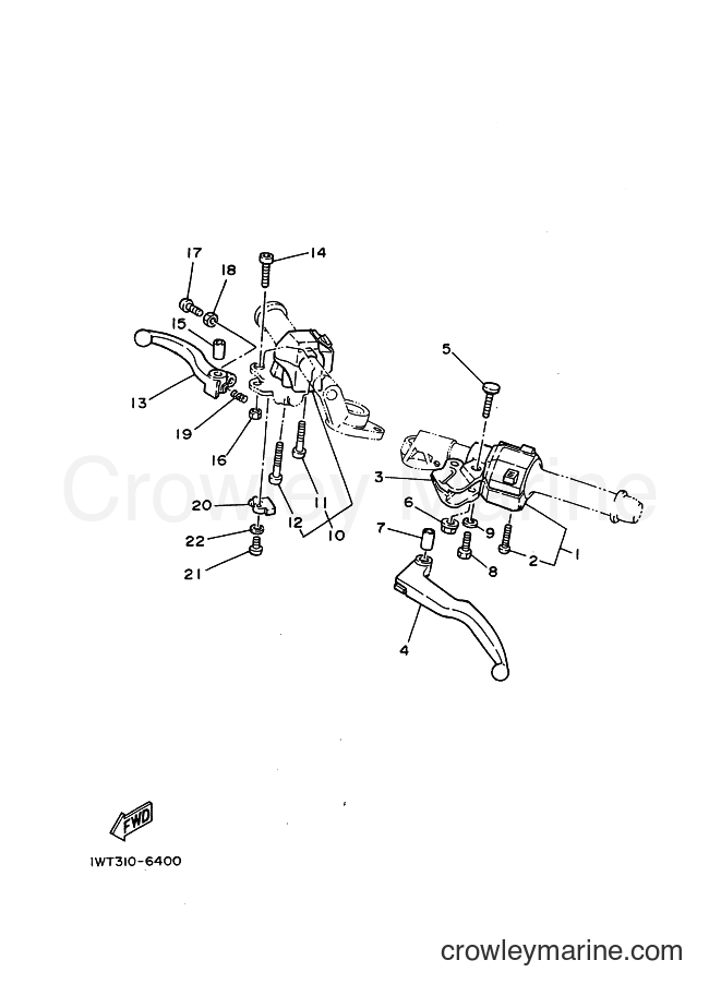 1986 Street Bike RD350LCF - RD350LCF (1WT) [99A] - HANDLE SWITCH & LEVER