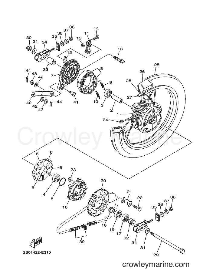 2006 Scooter T110SEC - T110SEC (4B21) [010] - REAR WHEEL FOR SPOKE WHEEL
