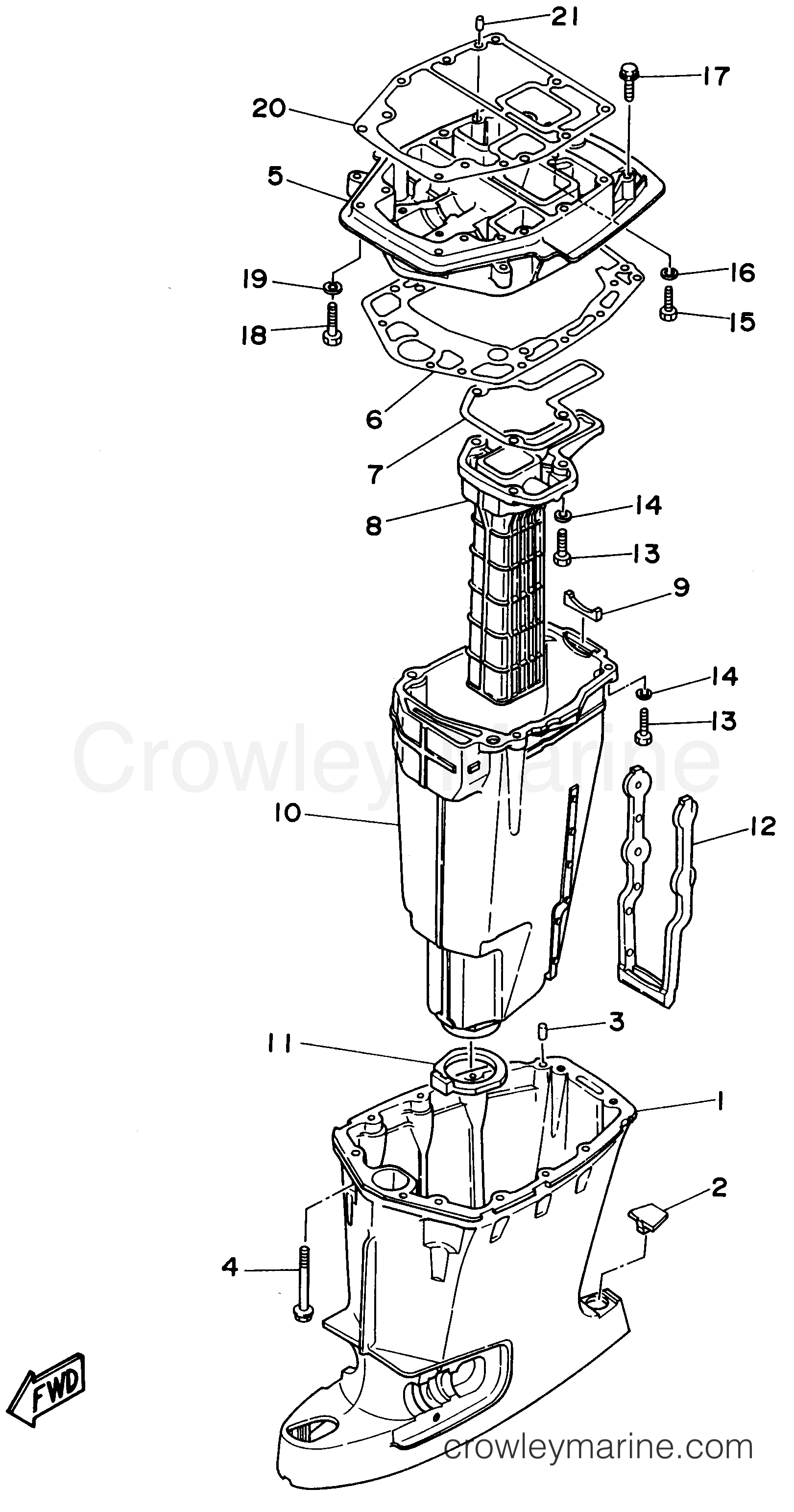 Yamaha Motors 90TLRU - UPPER CASING